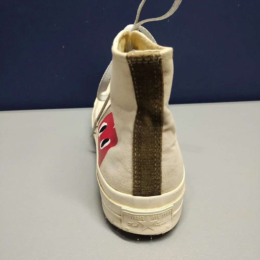 Converse All-Stars Des Garcons High Top Sneaker Mens Size 6 Cream‎ Logo Lace Up - Picture 12 of 16